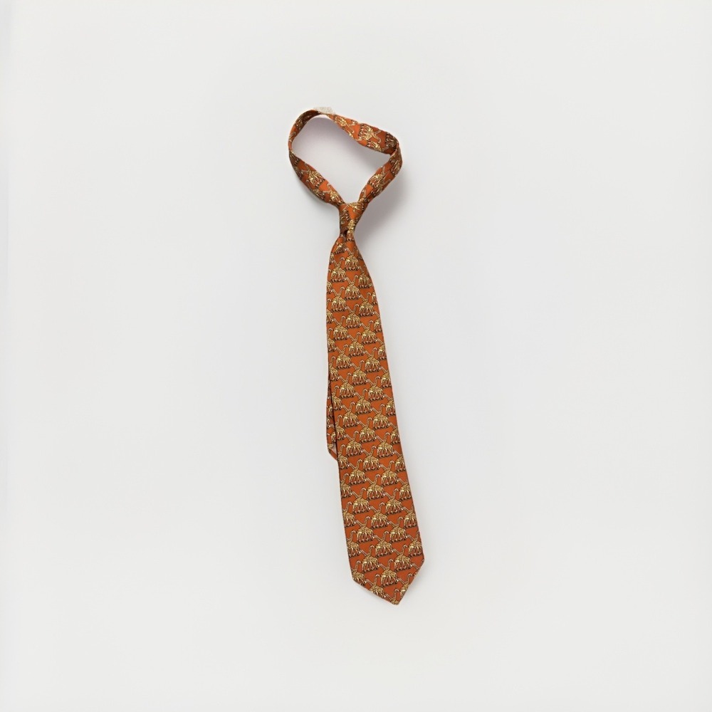 Vintage Bally 100% Silk Necktie Multicolor Geometric Giraffe‎ Safari Made in USA
